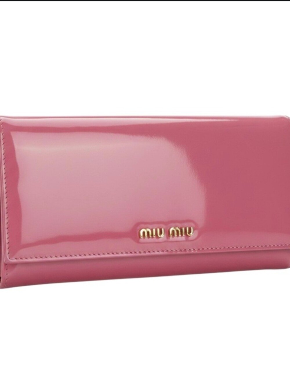 Miu Miu Pink Leather Continental Wallet with Gold Logo